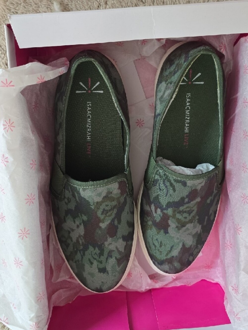 Isaac Mizrahi Olive Multi Casual Sneaker Slip On